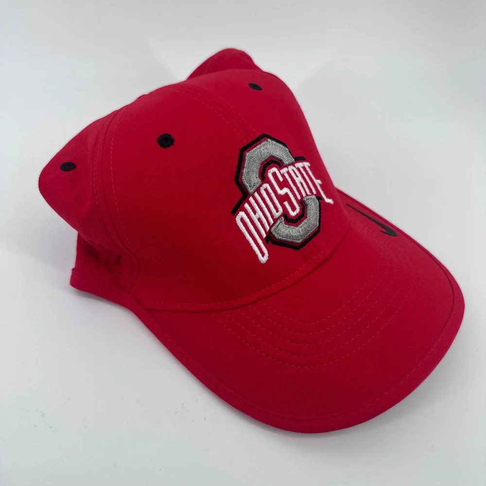 Nike Ohio State Buckeyes‎ Hat Mens OSFM Red Dri-FIT Adjustable Cap 669749-661